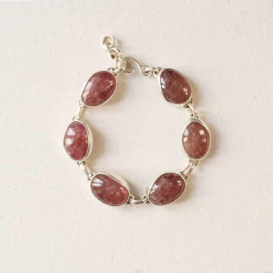 Bracelet magma - quartz fraise