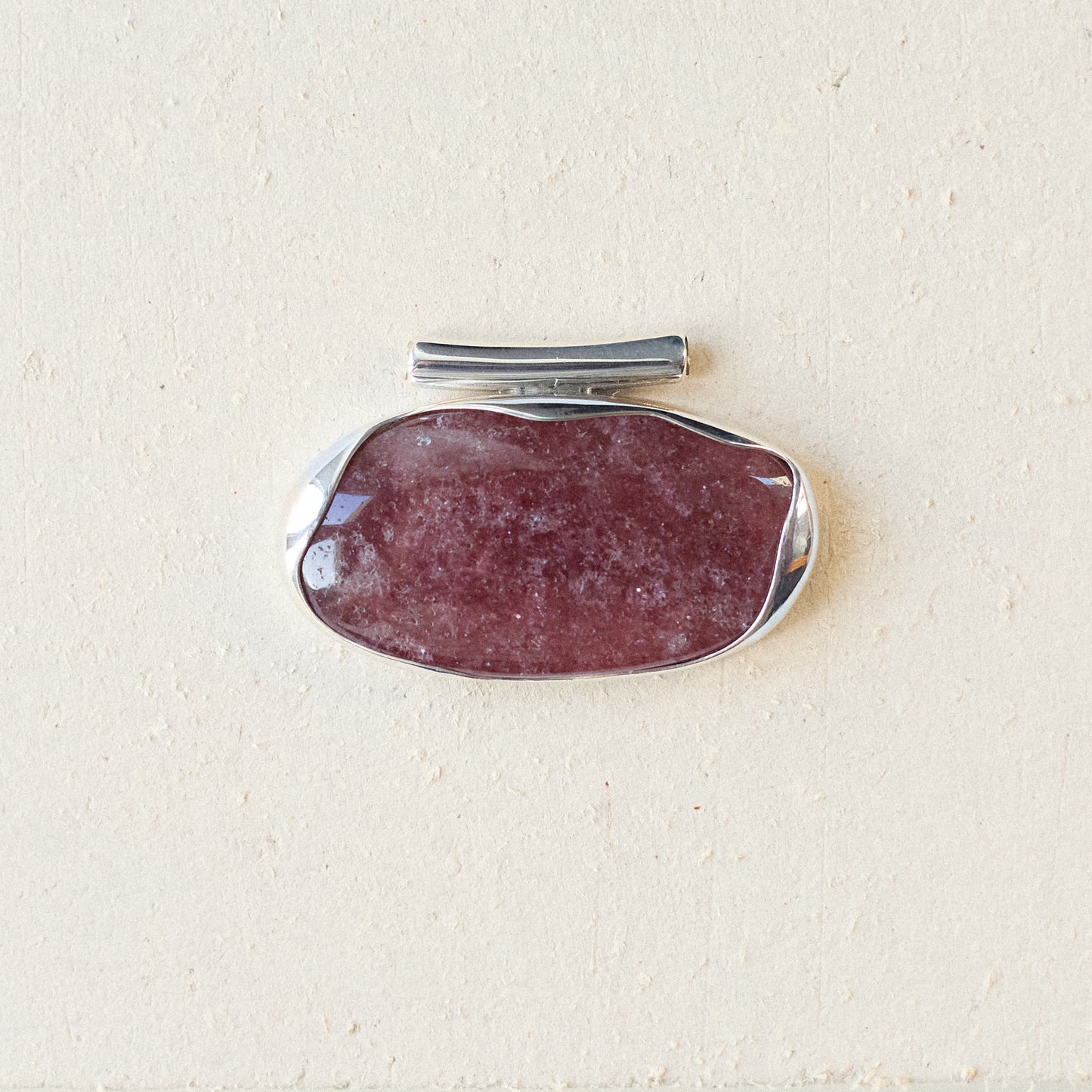 Pendentif magma - quartz fraise