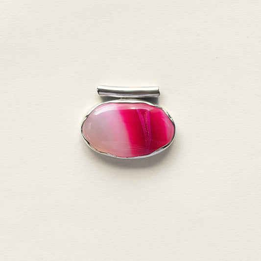 Pendentif Magma - agate druze teinte rose